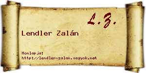 Lendler Zalán névjegykártya