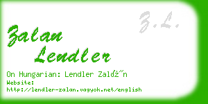 zalan lendler business card
